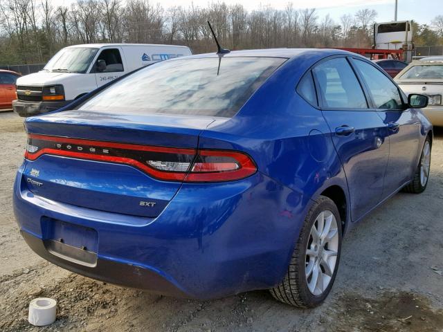 1C3CDFBA8DD148202 - 2013 DODGE DART SXT BLUE photo 4