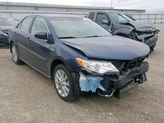 4T1BD1FK5EU130203 - 2014 TOYOTA CAMRY HYBR BLUE photo 1