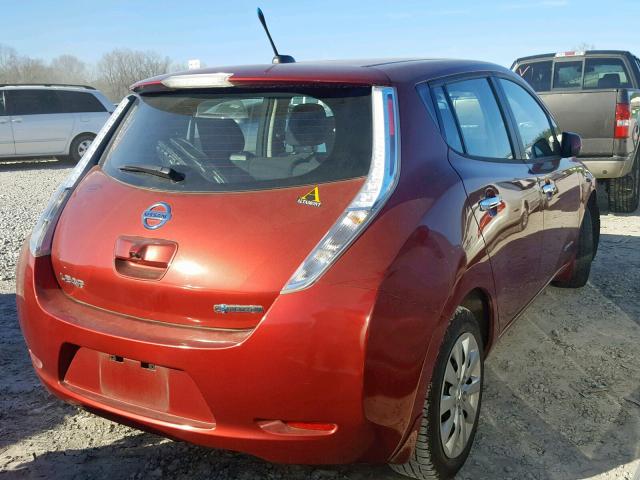 1N4AZ0CP8DC424653 - 2013 NISSAN LEAF S RED photo 4