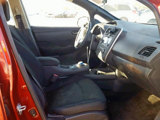 1N4AZ0CP8DC424653 - 2013 NISSAN LEAF S RED photo 5