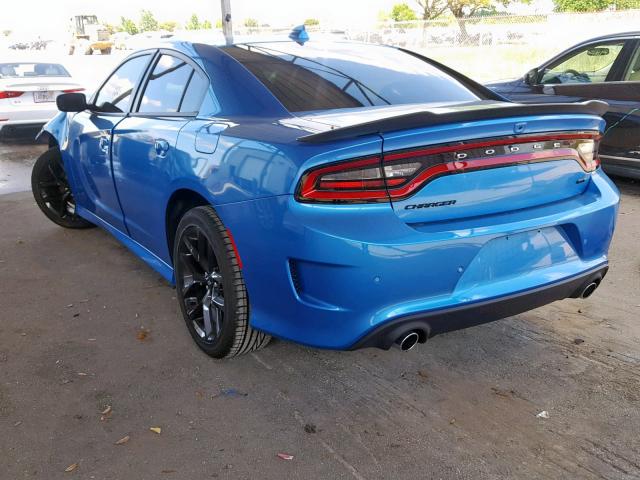 2C3CDXHG1KH523302 - 2019 DODGE CHARGER GT BLUE photo 3