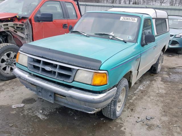 1FTCR10U2PPA51027 - 1993 FORD RANGER GREEN photo 2