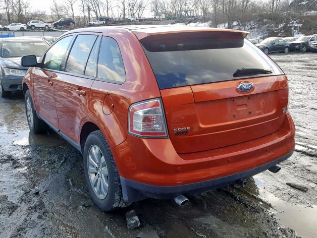 2FMDK48C47BA63849 - 2007 FORD EDGE SEL ORANGE photo 3