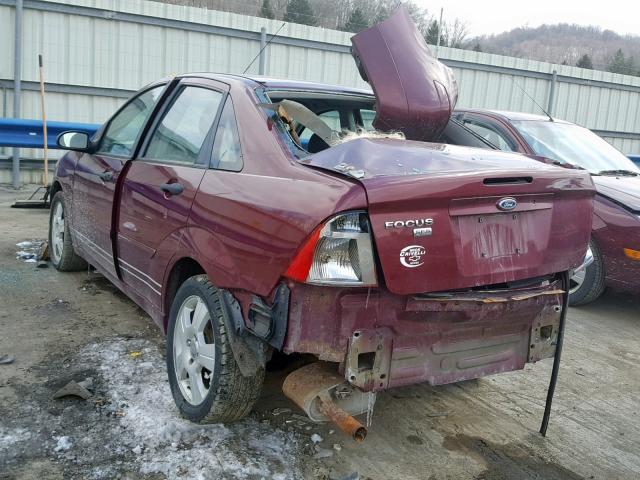 1FAFP34N47W311585 - 2007 FORD FOCUS ZX4 BURGUNDY photo 3