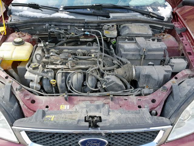 1FAFP34N47W311585 - 2007 FORD FOCUS ZX4 BURGUNDY photo 7