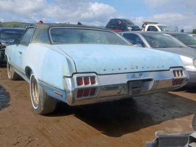 3J57H2Z135816 - 1972 OLDSMOBILE CUTLASS SU BLUE photo 3