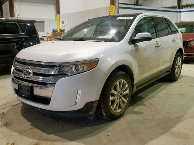 2FMDK3J90DBB63905 - 2013 FORD EDGE SEL WHITE photo 2