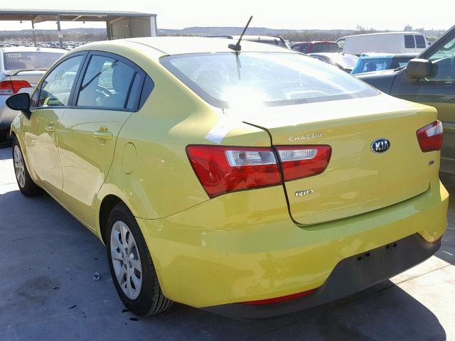 KNADM4A39G6535967 - 2016 KIA RIO LX YELLOW photo 3