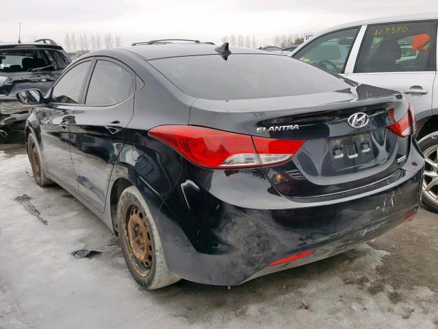 5NPDH4AE2DH154438 - 2013 HYUNDAI ELANTRA GL BLACK photo 3