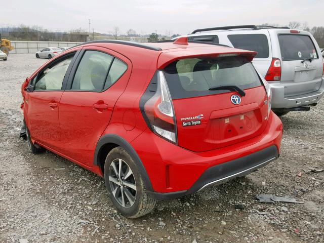 JTDKDTB36K1625411 - 2019 TOYOTA PRIUS C RED photo 3