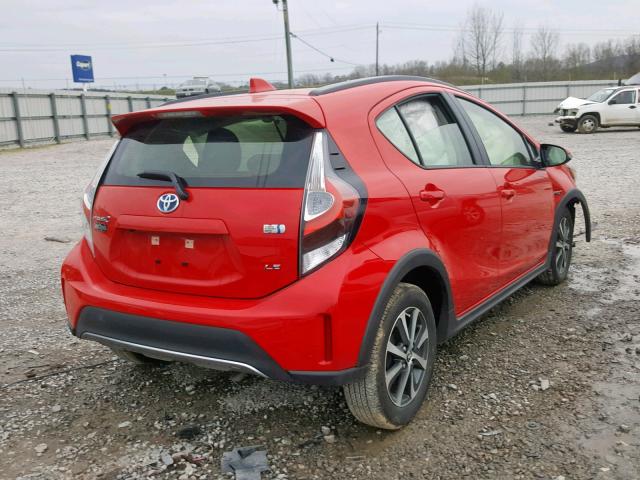 JTDKDTB36K1625411 - 2019 TOYOTA PRIUS C RED photo 4