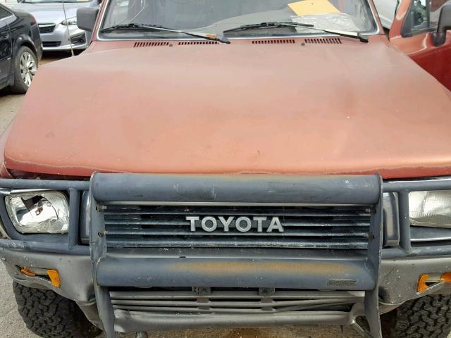 JT3RN37W3M0006454 - 1991 TOYOTA 4RUNNER RN MAROON photo 7