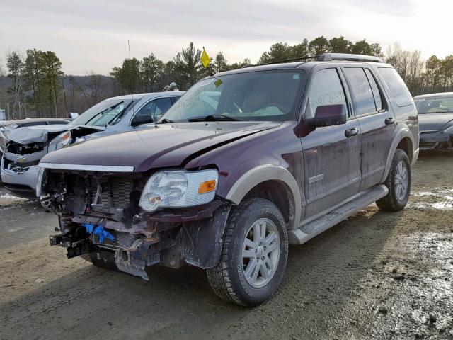 1FMEU74E07UB51072 - 2007 FORD EXPLORER E MAROON photo 2