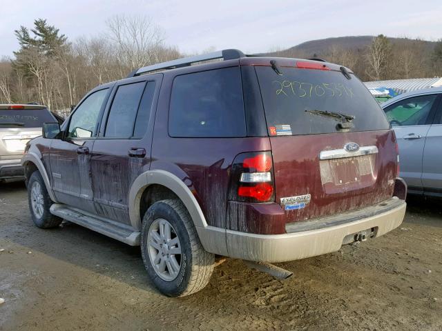 1FMEU74E07UB51072 - 2007 FORD EXPLORER E MAROON photo 3