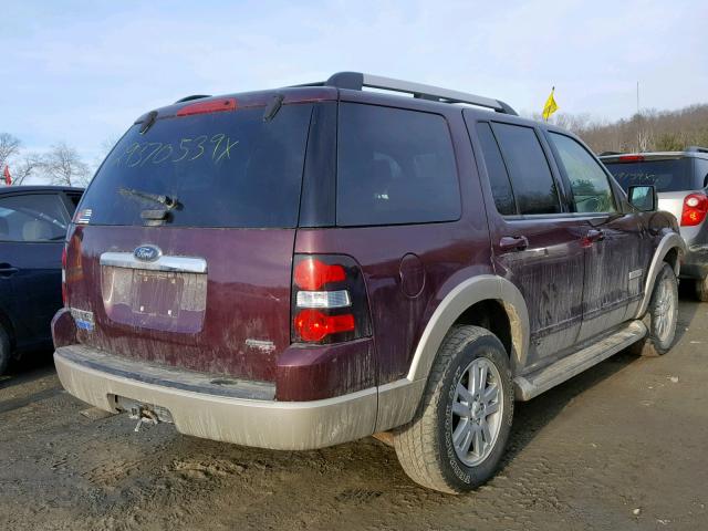 1FMEU74E07UB51072 - 2007 FORD EXPLORER E MAROON photo 4