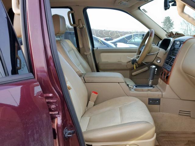 1FMEU74E07UB51072 - 2007 FORD EXPLORER E MAROON photo 5