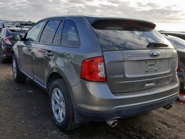 2FMDK3JC1DBC45976 - 2013 FORD EDGE SEL GRAY photo 3