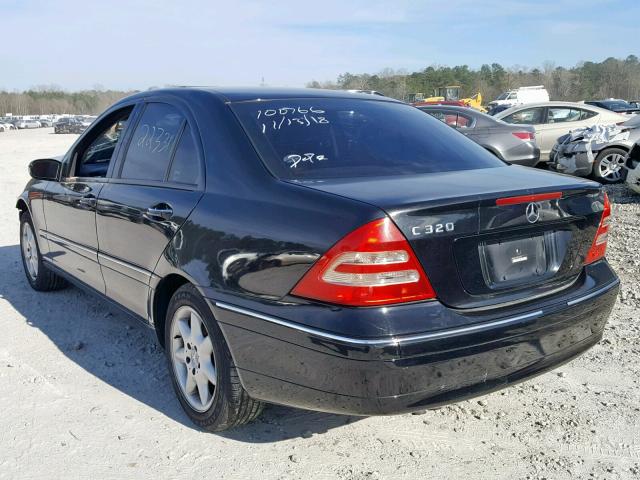 WDBRF64J43F340859 - 2003 MERCEDES-BENZ C 320 BLACK photo 3