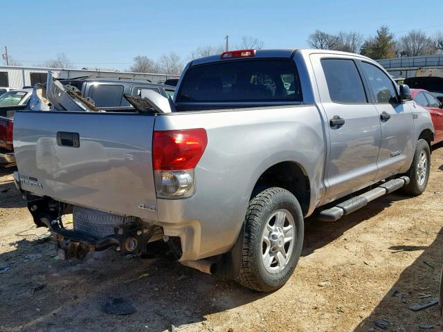 5TFDV541X8X047963 - 2008 TOYOTA TUNDRA CRE SILVER photo 4