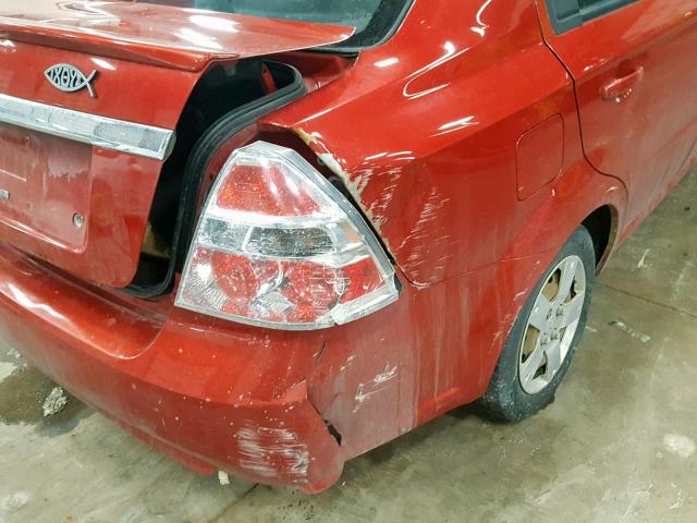 KL1TD5DEXAB046601 - 2010 CHEVROLET AVEO LS RED photo 9