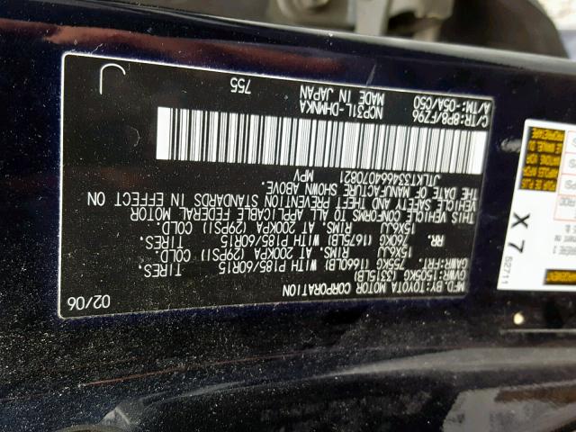 JTLKT334664070821 - 2006 TOYOTA SCION XB BLUE photo 10