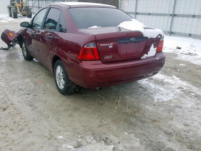 1FAFP34N47W311344 - 2007 FORD FOCUS ZX4 MAROON photo 3