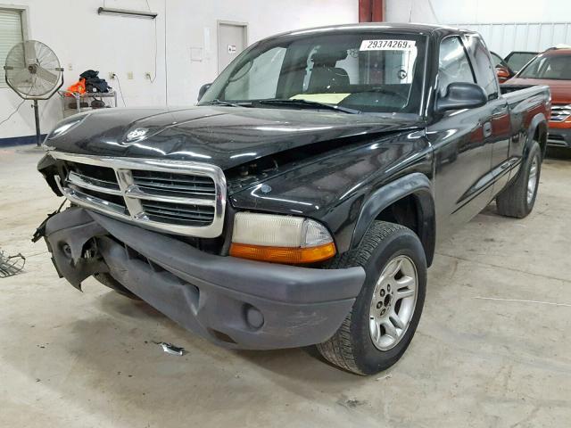 1D7GL12KX4S747910 - 2004 DODGE DAKOTA SXT BLACK photo 2