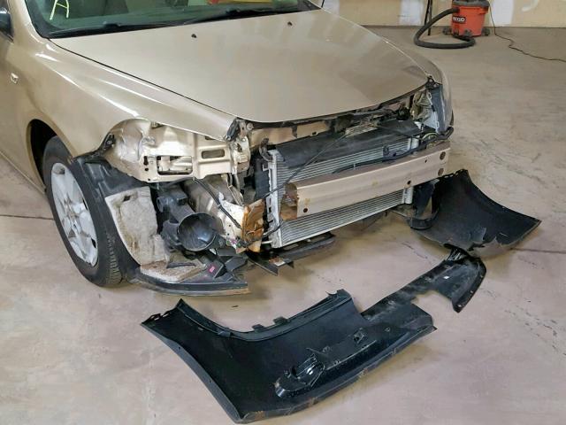1G1ZG57BX8F182668 - 2008 CHEVROLET MALIBU LS BEIGE photo 9