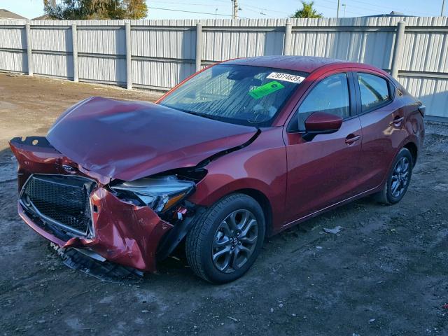 3MYDLBYV9KY504979 - 2019 TOYOTA YARIS L RED photo 2