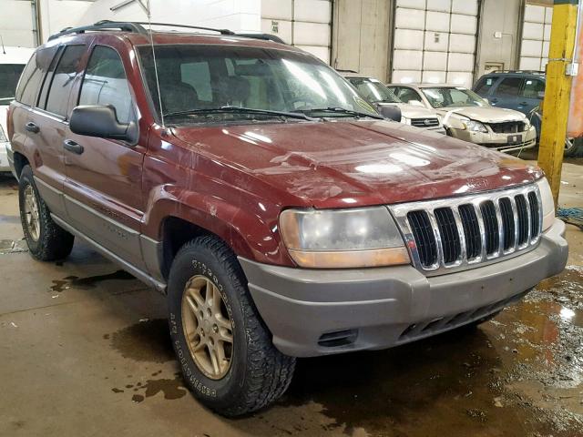 1J4GX48N22C203372 - 2002 JEEP GRAND CHER MAROON photo 1