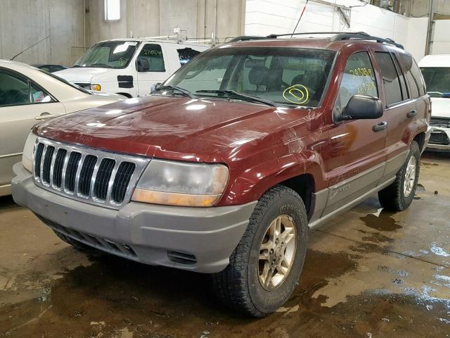 1J4GX48N22C203372 - 2002 JEEP GRAND CHER MAROON photo 2