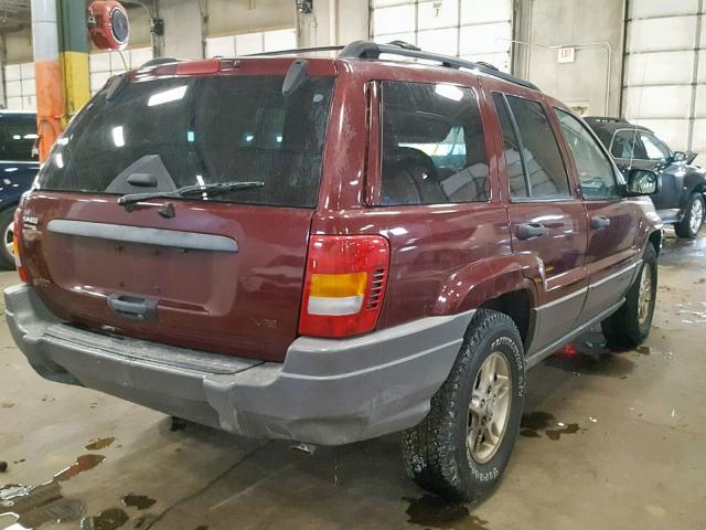 1J4GX48N22C203372 - 2002 JEEP GRAND CHER MAROON photo 4