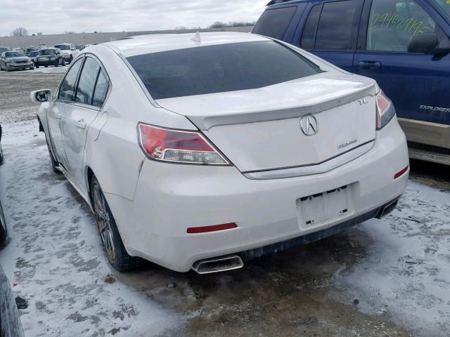 19UUA8F3XEA002212 - 2014 ACURA TL SE WHITE photo 3