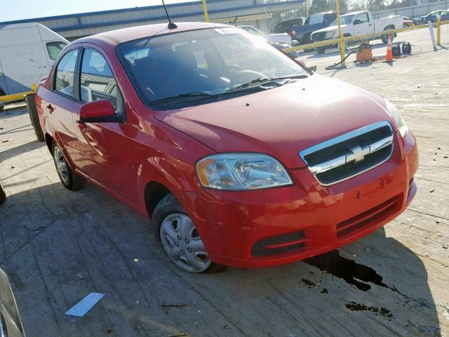KL1TD56E69B623620 - 2009 CHEVROLET AVEO LS RED photo 1
