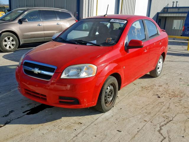 KL1TD56E69B623620 - 2009 CHEVROLET AVEO LS RED photo 2