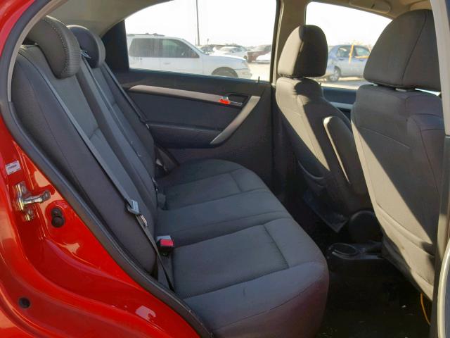 KL1TD56E69B623620 - 2009 CHEVROLET AVEO LS RED photo 6