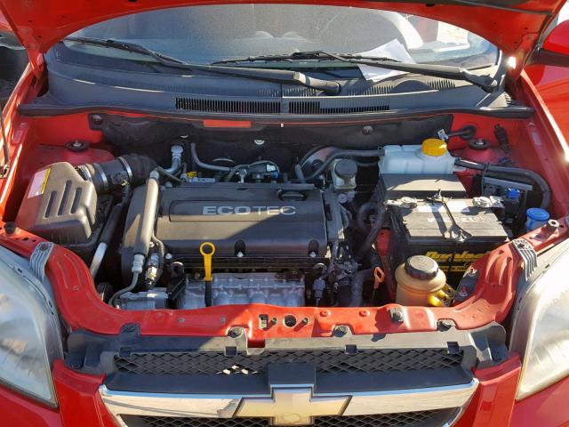 KL1TD56E69B623620 - 2009 CHEVROLET AVEO LS RED photo 7