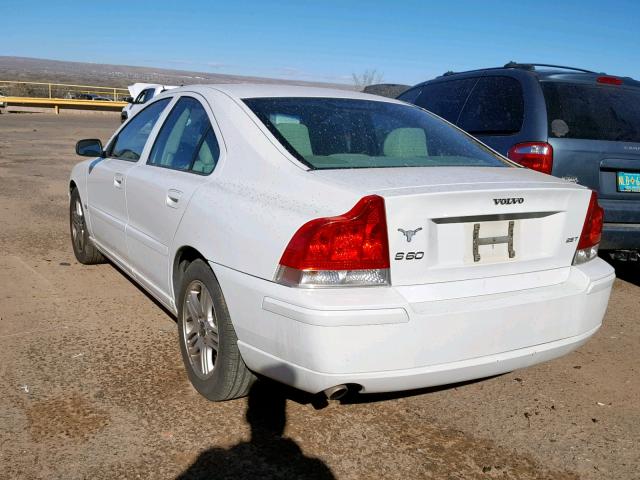 YV1RS592562551356 - 2006 VOLVO S60 2.5T WHITE photo 3