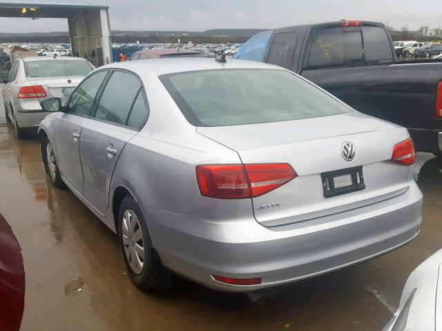 3VW2K7AJ3FM422348 - 2015 VOLKSWAGEN JETTA BASE SILVER photo 3