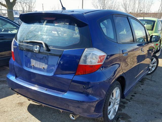 JHMGE8H58BC019149 - 2011 HONDA FIT SPORT BLUE photo 4