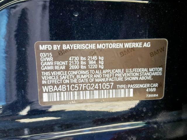 WBA4B1C57FG241057 - 2015 BMW 435 I BLACK photo 10