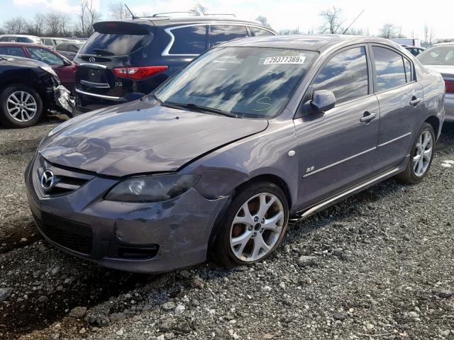 JM1BK323881186260 - 2008 MAZDA 3 S GRAY photo 2