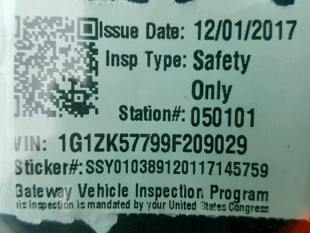 1G1ZK57799F209029 - 2009 CHEVROLET MALIBU LTZ ლურჯი ფოტო 10