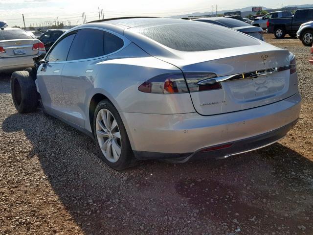 5YJSA1H29FF080961 - 2015 TESLA MODEL S 85 SILVER photo 3