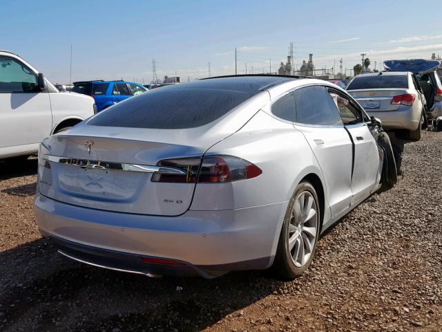 5YJSA1H29FF080961 - 2015 TESLA MODEL S 85 SILVER photo 4