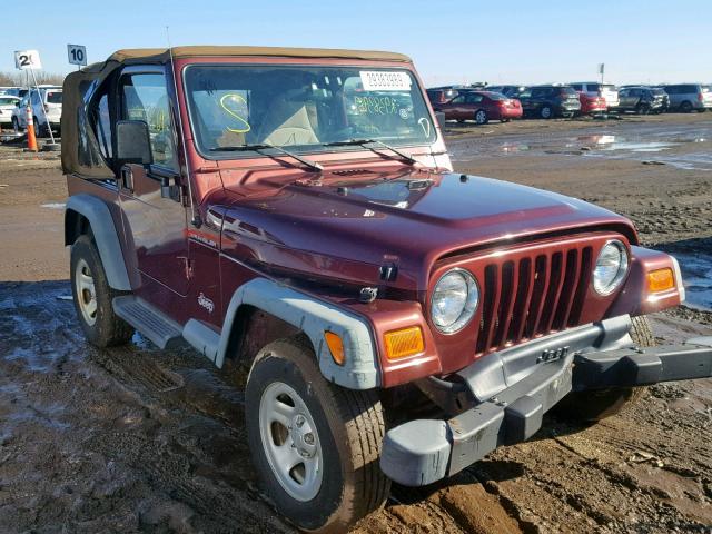 1J4FA29P02P757908 - 2002 JEEP WRANGLER / MAROON photo 1