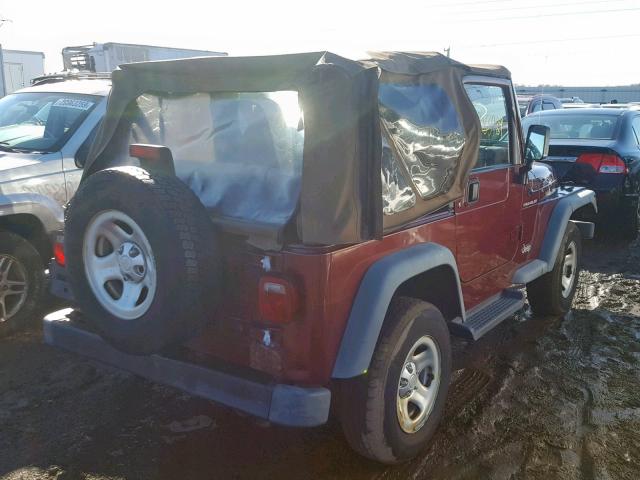 1J4FA29P02P757908 - 2002 JEEP WRANGLER / MAROON photo 4