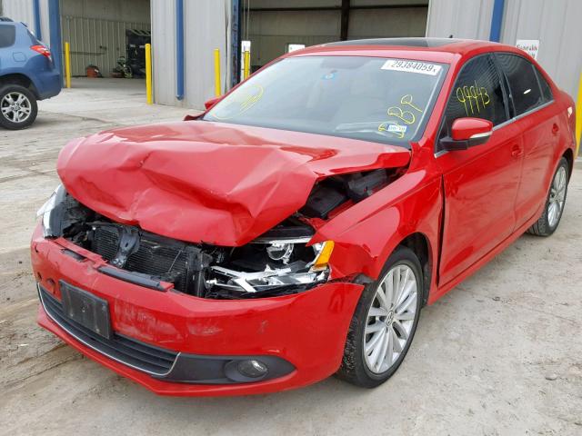 3VWLX7AJ7CM421155 - 2012 VOLKSWAGEN JETTA SEL RED photo 2