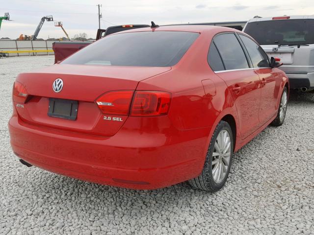 3VWLX7AJ7CM421155 - 2012 VOLKSWAGEN JETTA SEL RED photo 4