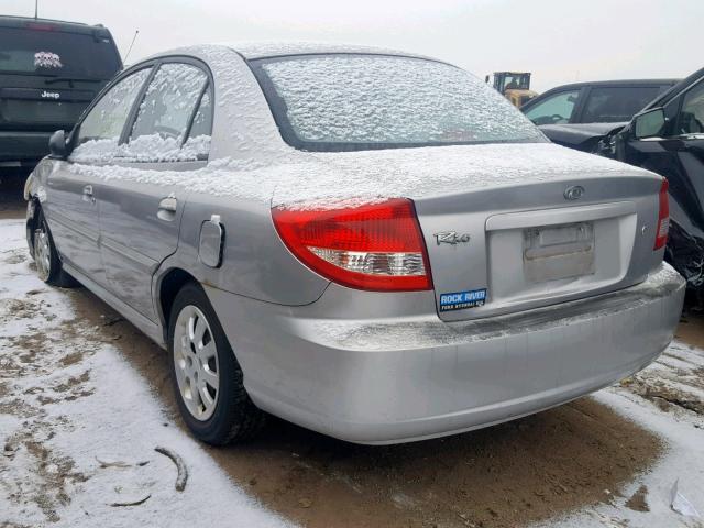 KNADC125146301920 - 2004 KIA RIO SILVER photo 3